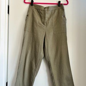 Modern Citizen olive green khaki wide-leg trouser crop pants